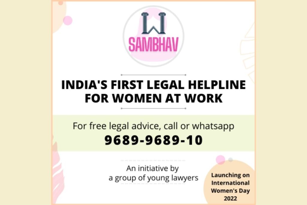 Sambhav – India’s 1st Legal Helpline For Women At Work, Launched On ...