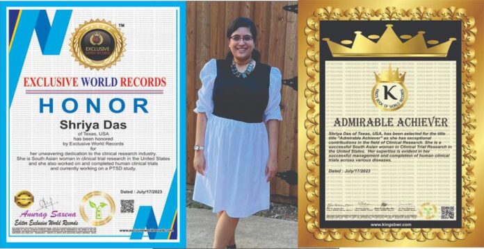 Shriya Das,Author Shriya Das,Kings Book of World Records,Book Author Shriya Das,Shriya Das USA,Exclusive World Records